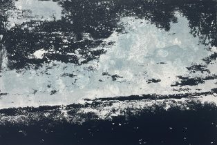 「雲湧き立つ風景 -紫雲-」リトグラフ、油性インク、いづみ紙　192×288mm　2025