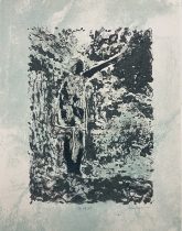 「深呼吸」リトグラフ、油性インク、アルデバラン　268×185mm　2025