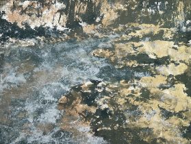 「光の水辺」リトグラフ、油性インク、いづみ紙　400×530mm　2025