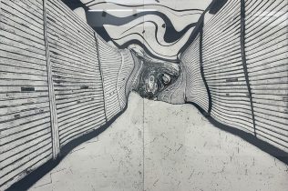 「まがまがしい空間」エッチング、アクアチント　600×900mm　2022