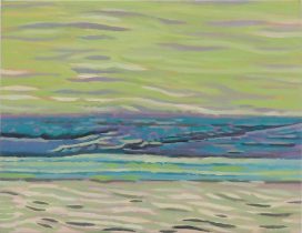 「No.1047 梁と水」キャンバスに油彩　F6（31.8×41cm）　2024