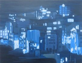 「No.1044 夜景」キャンバスに油彩　P15（50×65.2cm）　2024
