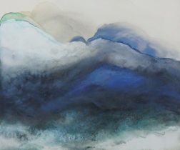 「人の境界iii(3)」天竺綿キャンバスパネル、岩絵具、水干、胡粉、雲母、金属粉、膠　F20　2021