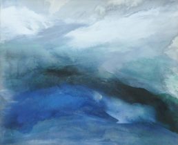 「人の風景LXIV(64)」木パネル、楮皮入り紙、和紙、岩絵具、水干、胡粉、雲母、金属粉、墨、膠　F15　2025