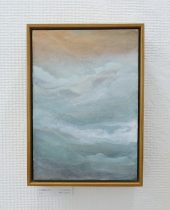 「人の風景LXI(61)」天竺綿キャンバスパネル、岩絵具、水干、胡粉、雲母、金属粉、アートレジン　SM　2025