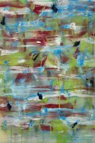 「汽水域―楔を打つ 25―D―1」紙、水彩、パステル、テンペラ　57×38.3cm　2025