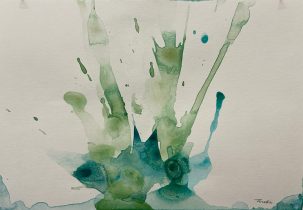 「ドローイング25-d8」紙にアクリル　22.6×15.7cm　2025