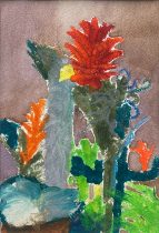 「植物園にて_2」水彩紙、蜜蝋クレヨン、水彩絵具、色鉛筆　217×148mm　2025