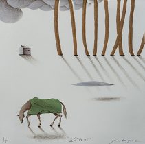 「道案内 #5」リトグラフ　185×185mm　2025