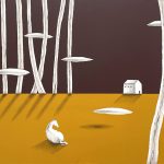 「Night watch #8」キャンバスにアクリル、色鉛筆、オイルパステル　652×910mm（P30）　2025