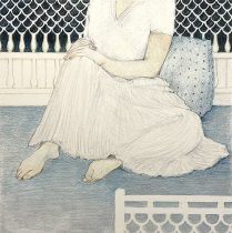 「寓意的な庭-9」色鉛筆、紙　20×20cm　2024