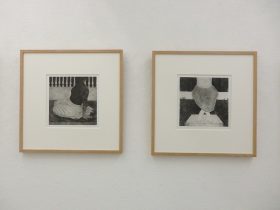 （左）「中庭－9」（右）「中庭－7」銅版画　20×20cm　2025