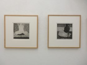 （左）「中庭－2」（右）「中庭－9」銅版画　20×20cm　2025