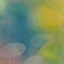 「色奏・影映　気 配」綿布にアルキド水性樹脂絵具　27.3×27.3cm　2025