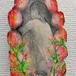 「Puella」oil, pas, pen on board　12.7×7cm　2025