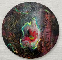 「Reincarnation」oil on canvas　φ30.5cm　2025