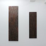 「杭」木製ボードに胡粉、墨汁、岩絵具、土絵具、銀泥