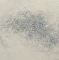 「幽かな」雲肌麻紙、岩絵具　15×15cm　2025