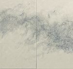 「幽かな」雲肌麻紙、岩絵具　206×45cm　2025